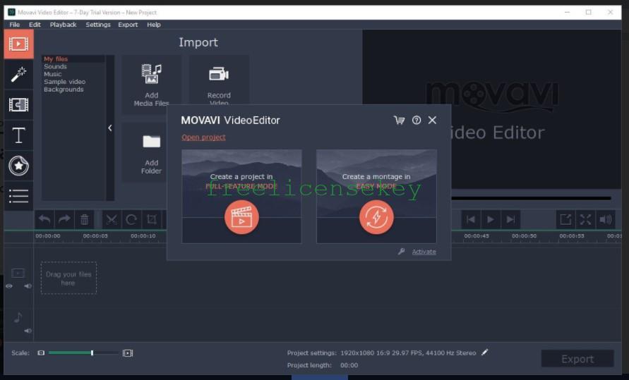 activation key or crack for movavi video editor mac desktop